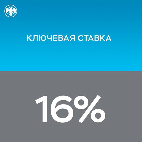 Банк России третий раз подряд сохранил ключевую ставку на уровне 16 процентов